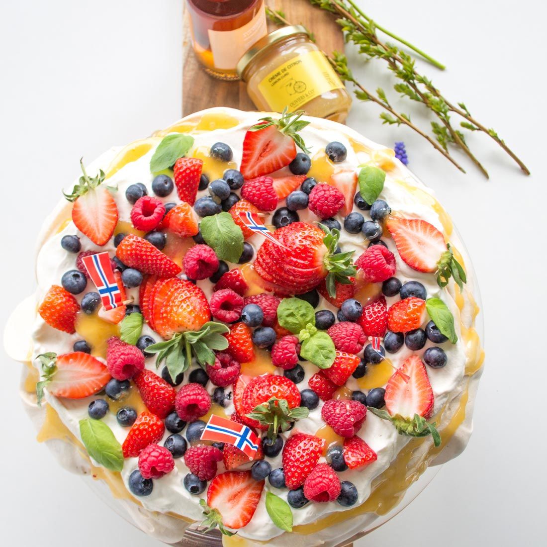 Pavlova med lemon curd